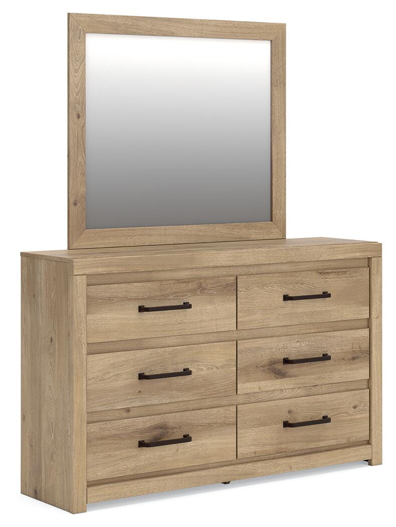 Brozmont Full Panel Platform Bed, Dresser and Mirror - B1045B11