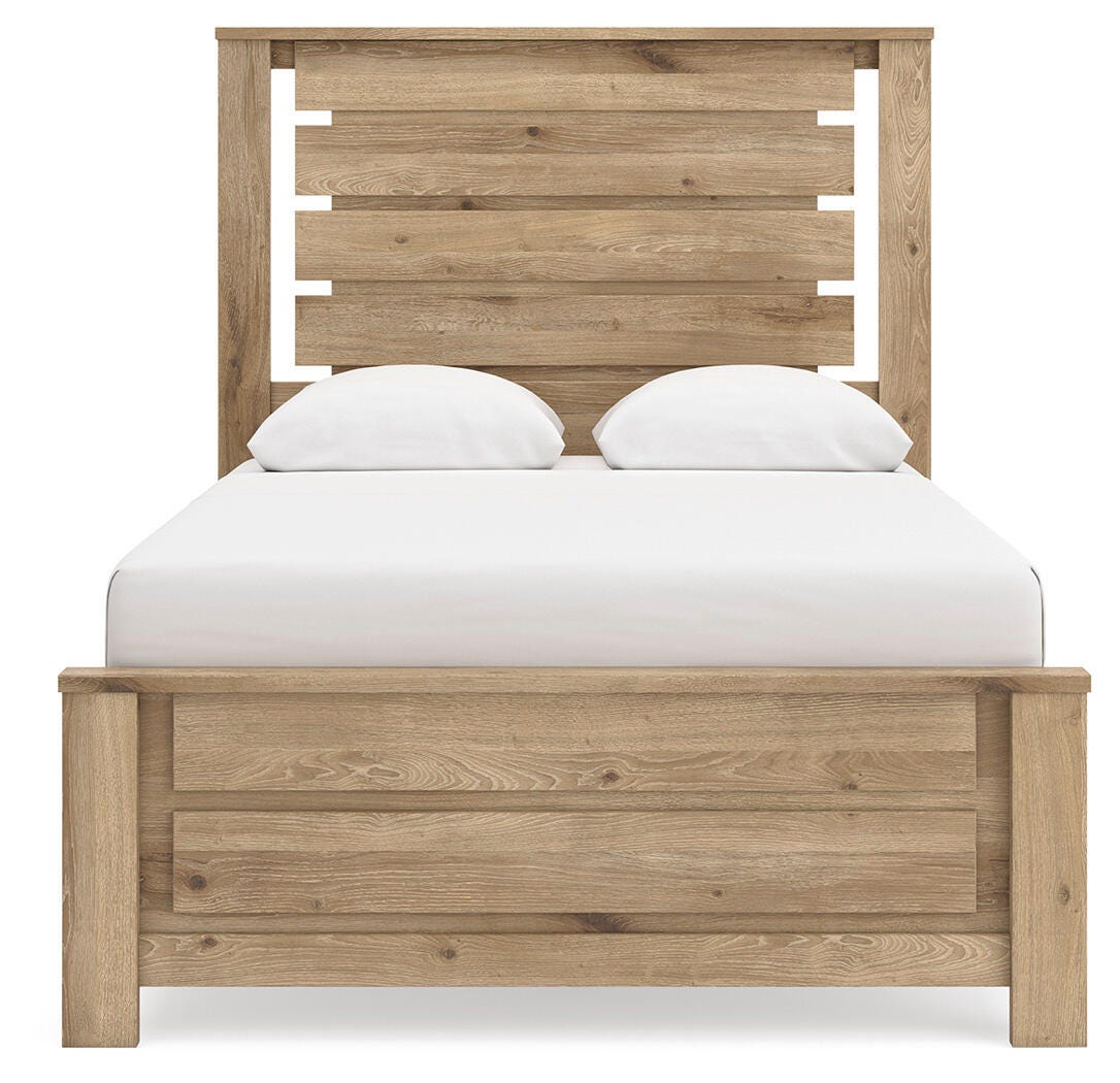 Brozmont Full Panel Platform Bed, Dresser and Mirror - B1045B11