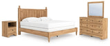 Aleaport King Panel Bed, Dresser, Mirror and Nightstand - PCB1075B10