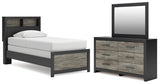 Broachmyn Twin Bookcase Bed, Dresser and Mirror - PCB1118B14
