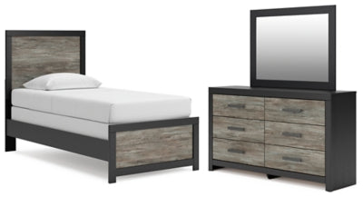 Broachmyn Twin Panel Bed, Dresser and Mirror - PCB1118B10