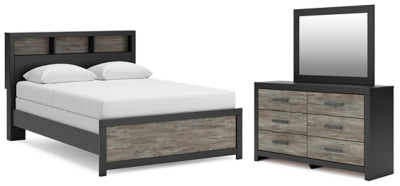 Broachmyn Queen Bookcase Bed, Dresser and Mirror - PCB1118B3