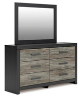 Broachmyn Queen Bookcase Panel Bed, Dresser, Mirror and Nightstand - PCB1118B21