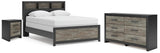 Broachmyn Queen Bookcase Panel Bed, Dresser and Nightstand - PCB1118B20