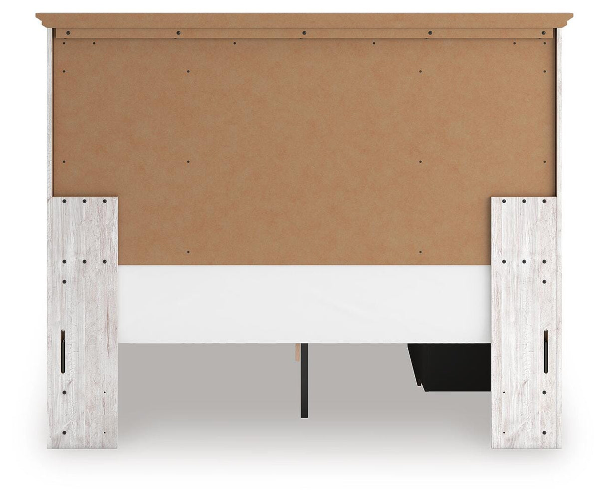 Makidern Queen Panel Bed with Storage, Dresser and Mirror - PCB1171B6