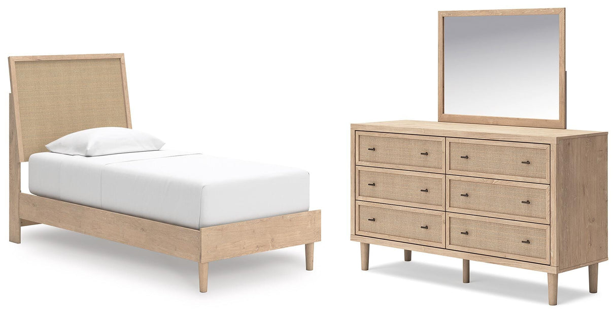Cielden Twin Panel Bed, Dresser and Mirror - B1199B19
