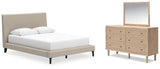 Cielden Queen Upholstered Bed, Dresser and Mirror - B1199B2