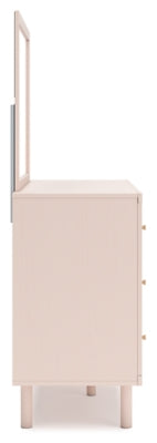 Wistenpine Twin Upholstered Panel Headboard, Dresser and Mirror - B1323B10