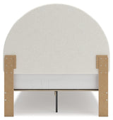Wistenpine Full Upholstered Panel Bed, Dresser and Mirror - B1323B3