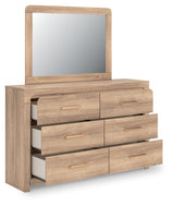 Kinlanni Queen Upholstered Panel Bed, Dresser and Mirror - PCB1360B13