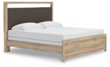 Kinlanni King Upholstered Panel Bed, Dresser, Mirror and Nightstand - B1360B18