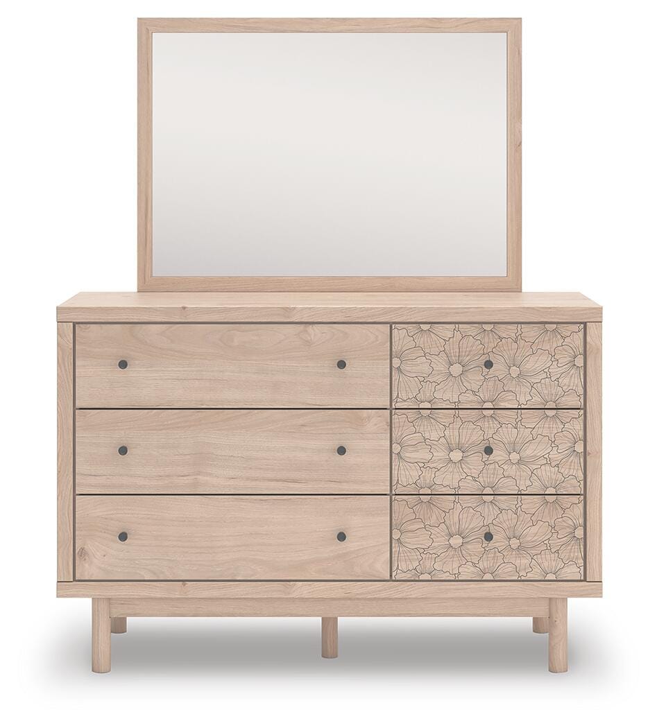 Arloster Twin Upholstered Day Bed, Dresser and Mirror - PCB1566B14