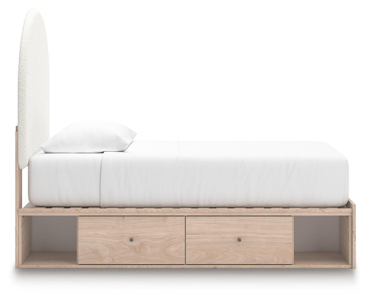 Arloster Twin Upholstered Panel Bed with Storage - PCB1566B6