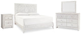 Paxberry King Panel Bed, Dresser, Mirror and Nightstand - B181B33