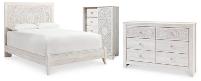 Paxberry Queen Panel Bed, Dresser and Chest - B181B34