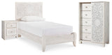 Paxberry Twin Panel Bed, Chest and Nightstand - B181B24