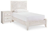Paxberry Twin Panel Bed and Nightstand - B181B18