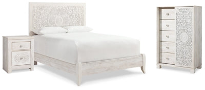 Paxberry Queen Panel Bed, Chest and Nightstand - B181B28