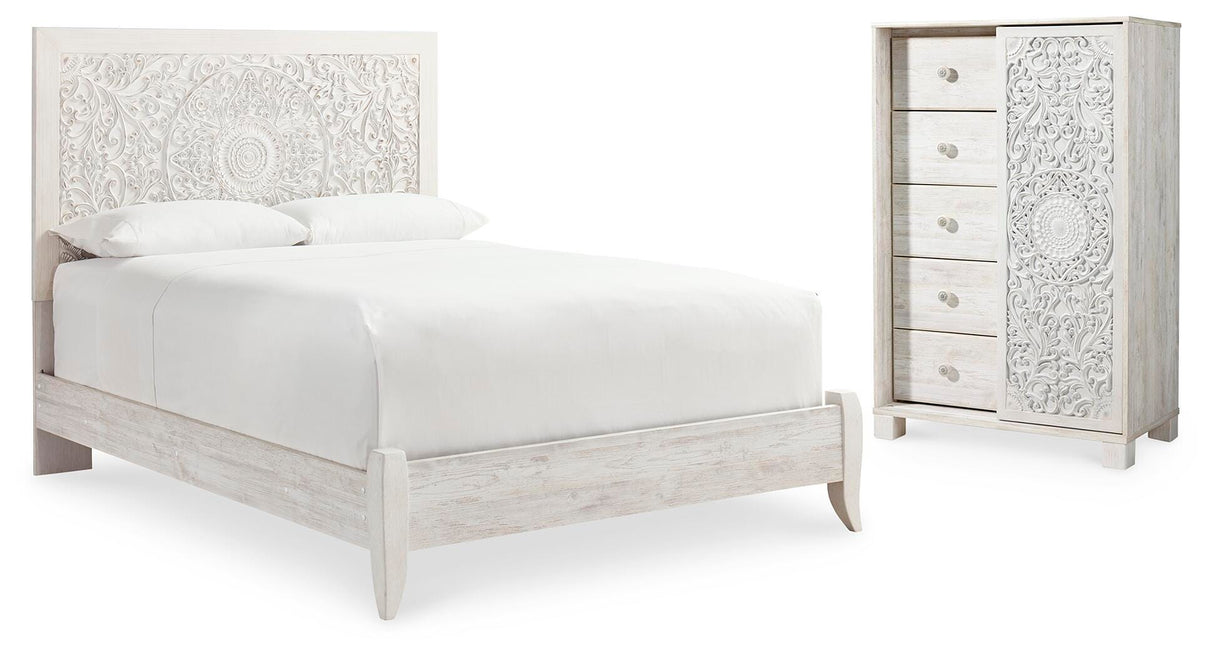 Paxberry Queen Panel Bed and Chest - B181B21