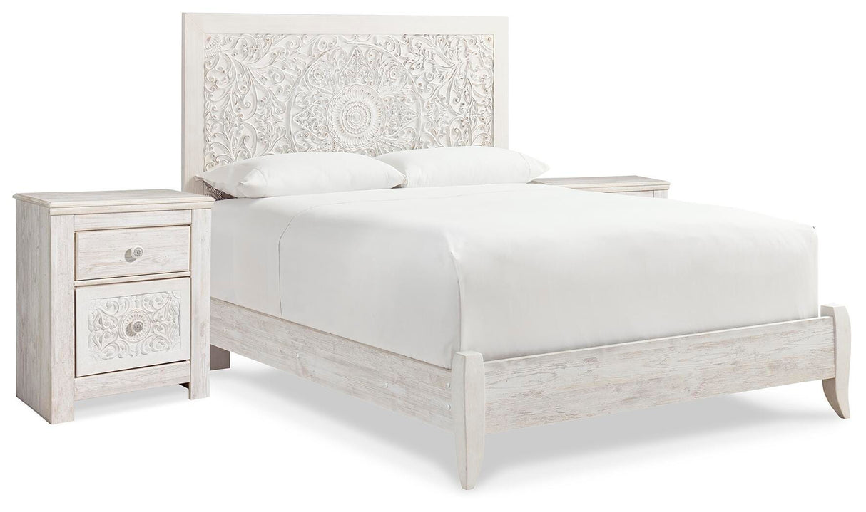 Paxberry Queen Panel Bed and 2 Nightstands - B181B30