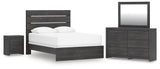 Hollivern Queen Panel Bed, Dresser, Mirror and Nightstand - PCB2108B25
