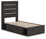 Hollivern Twin Panel Bed with Storage - PCB2108B18