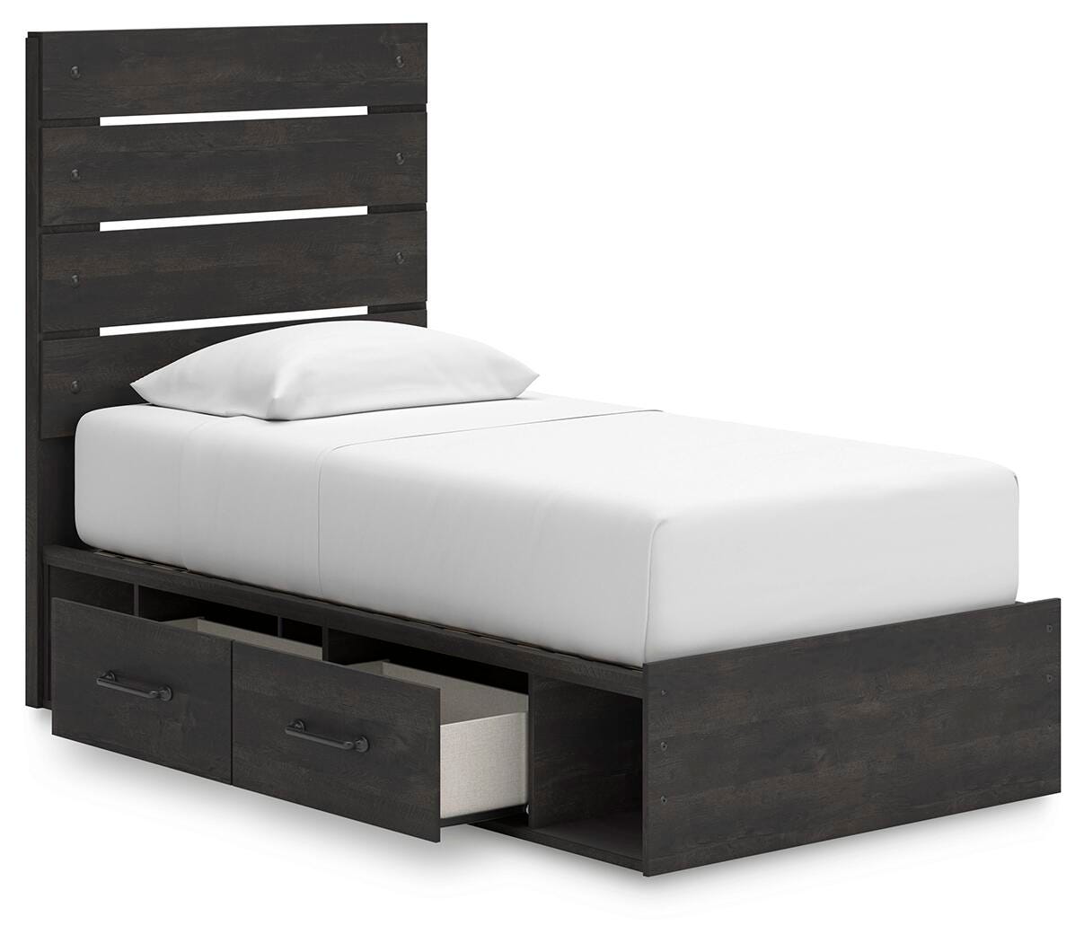 Hollivern Twin Panel Bed with Storage - PCB2108B18