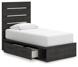 Hollivern Twin Panel Bed with Storage - PCB2108B18