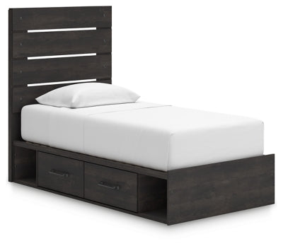 Hollivern Twin Panel Bed with Storage - PCB2108B18