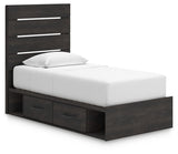 Hollivern Twin Panel Bed with Storage - PCB2108B18