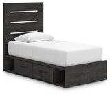 Hollivern Twin Panel Bed with Storage - PCB2108B18