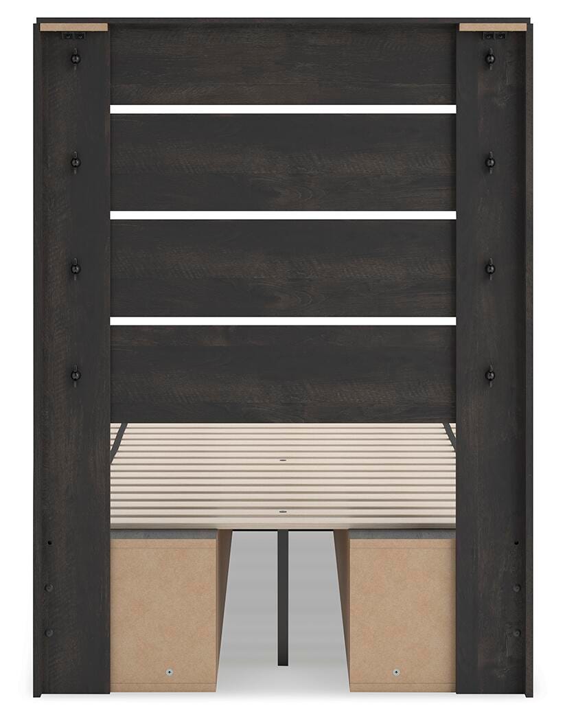 Hollivern Twin Panel Bed with Storage - PCB2108B18