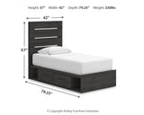 Hollivern Twin Panel Bed with Storage - PCB2108B18