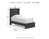 Hollivern Twin Panel Bed - PCB2108B11