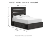 Hollivern Full Panel Bed with Storage - PCB2108B16