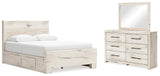 Lawroy Queen Panel Bed with Storage, Dresser and Mirror - B2310B29