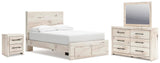 Lawroy Full Panel Storage Bed, Dresser, Mirror and Nightstand - B2310B54