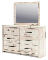 Lawroy King Panel Bed with Storage, Dresser and Mirror - B2310B33