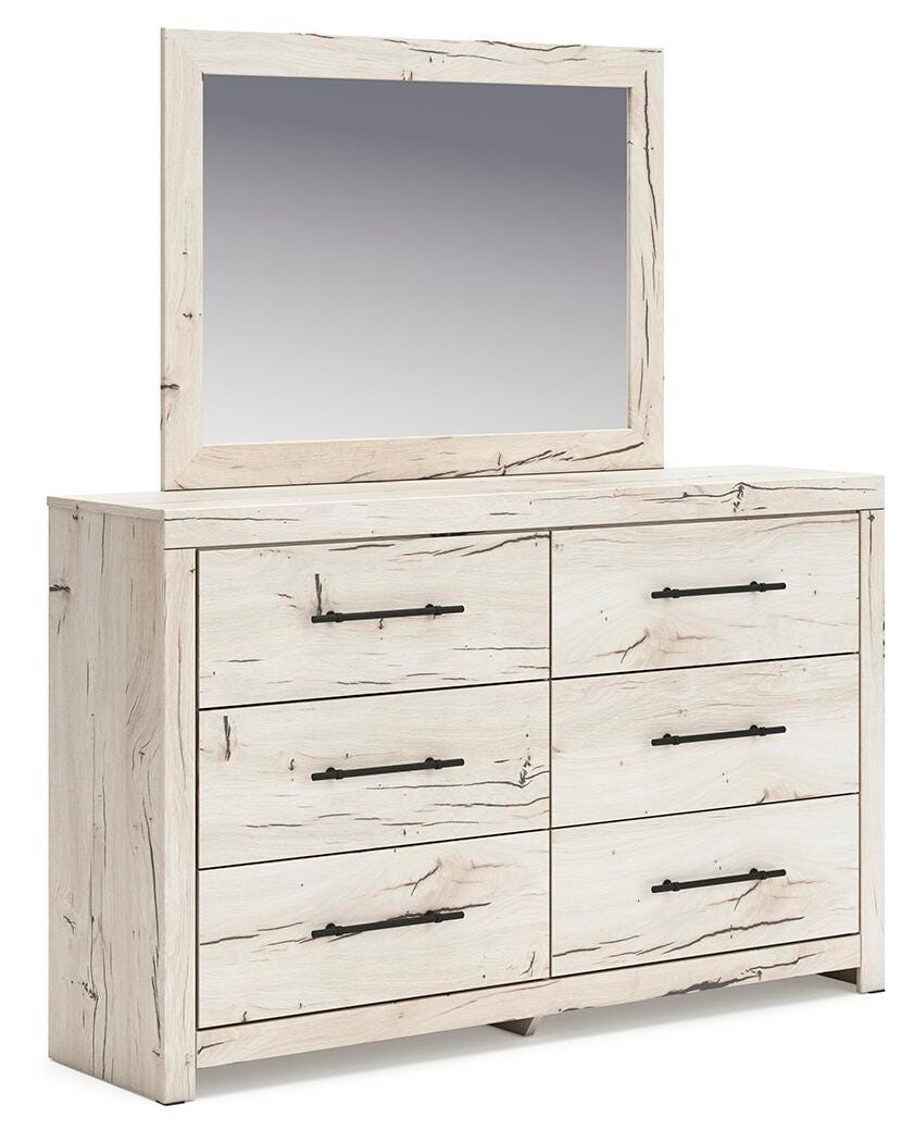 Lawroy King Panel Bed with Storage, Dresser and Mirror - B2310B33