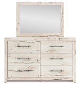 Lawroy Twin Panel Bed with Storage, Dresser and Mirror - B2310B36