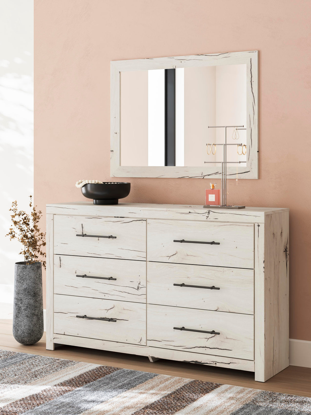 Lawroy Twin Panel Bed with Storage, Dresser and Mirror - B2310B36