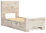 Lawroy Twin Panel Bed with Storage, Dresser and Mirror - B2310B36