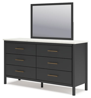 Cadmori King Upholstered Panel Bed, Dresser and Mirror - B2616B9