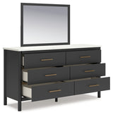 Cadmori Full Upholstered Panel Bed, Dresser and Mirror - B2616B5