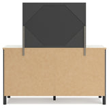 Cadmori King Upholstered Panel Bed, Dresser and Mirror - B2616B9