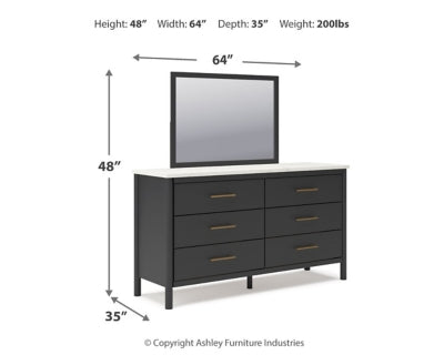 Cadmori King Upholstered Panel Bed, Dresser and Mirror - B2616B9