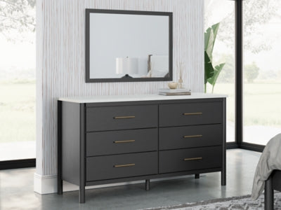 Cadmori Full Upholstered Panel Bed, Dresser and Mirror - B2616B5