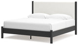 Cadmori King Upholstered Panel Bed, Dresser and Mirror - B2616B9