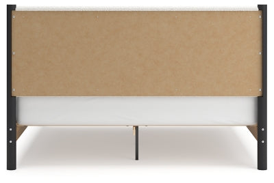 Cadmori King Upholstered Panel Bed, Dresser and Mirror - B2616B9