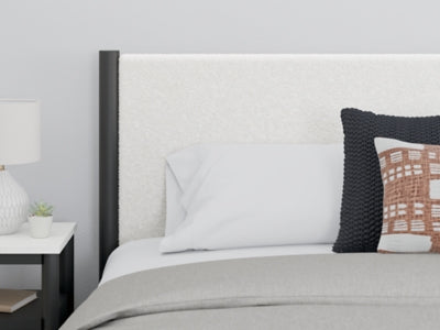 Cadmori King Upholstered Panel Bed, Dresser and Mirror - B2616B9
